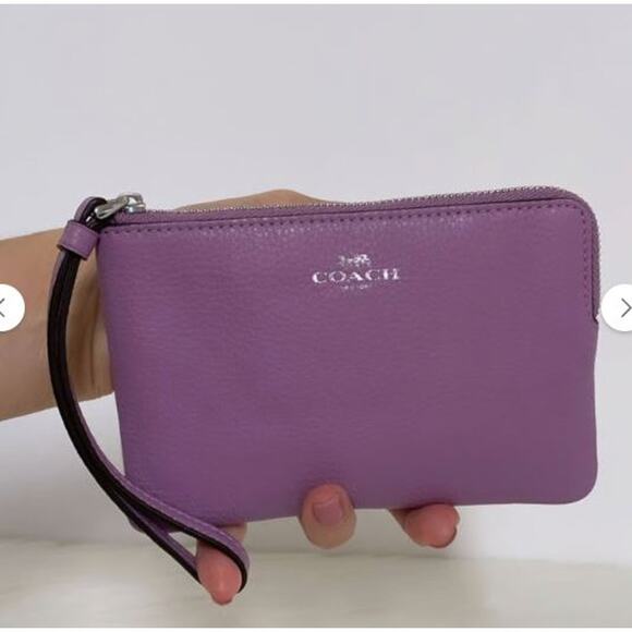 Coach Crossgrain Pebble Leather Wristlet Credit Card Holder Size 6 x 4 - Picture 5 of 5